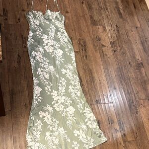 Floral Green Maxi Dress